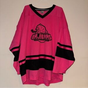 Hot Pink and Black Sr. Bears Hockey Jersey 12